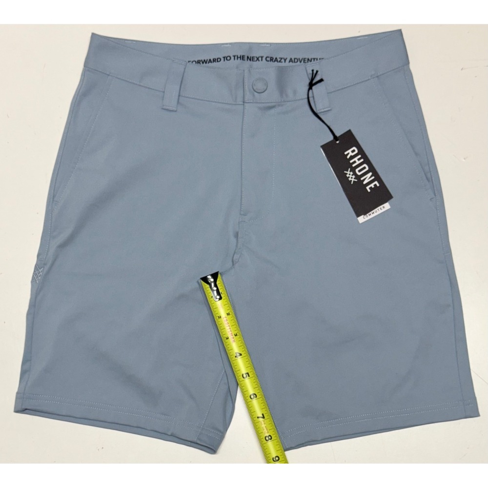 Rhone Commuter Shorts 9 Inch Heron Blue Mens 28 New 100273-040-28 Golf